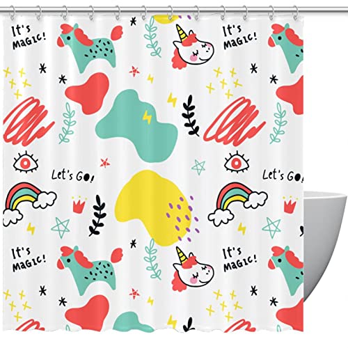 Rideau de douche imperméable lavable motif animaux avec 12 crochets