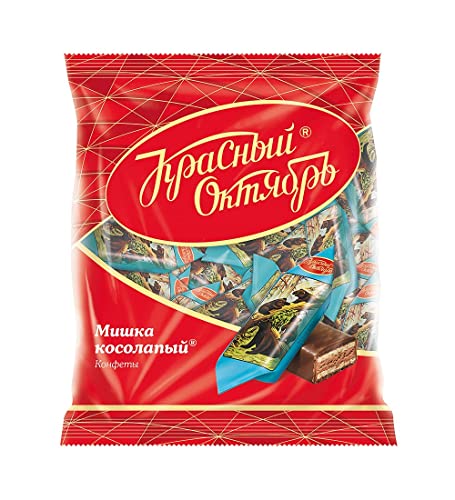 Chocolate Candies Mishka Kosolapy Toed Clumsy Bear 200G/7.05Oz Nutty Paste With Wafers And Chocolate Glaze In Individual Wraps Gourmet Imported Russian Candy Sweets Bars Uniconf Krasnyi Oktyabr #TOP4