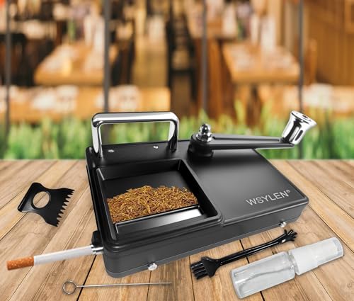 Image of Cigarette Rolling Machine, with Storage Groove, Manual Dual-Track Upgrade Cigarette Machines, Suitable for 8.0 MM Diameter Size Cigarettes (80-100MM Lengths),Black