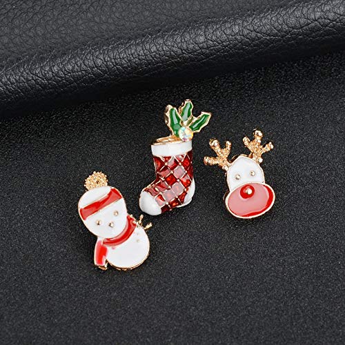 Preisvergleich Produktbild LISHUAIEN Weihnachtsmann Weihnachtsbaum Socken Socken Hut Strass Frauen Brosche Geschenke