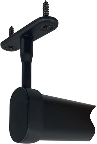 Percha ovalada para barra de armario Negro Paquete de 2