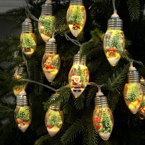 JoyeuVie Natale Led Luci Lampadine Striscia Christmas Feste Decorazione 13.2ft 20 LED Natale Interni Esterni Lampadine Decorazione per Natale Albero Camera Caminetto Luci Decorazione