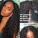UNICE EasiContour Kinky Curly V Part Wigs Human Hair Minimal Leave Out Brazilian Glueless U Part Human Hair Wig Beginner Friendly No Sew in No Glue 150% Density 20 inches