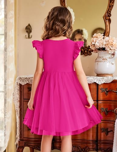Image of Arshiner Toddler Tutu Dress Little Girls Fluffy Summer Dresses Casual Party Tulle Sundress for Kids 2-6Y