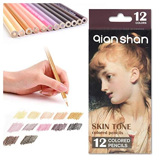 qianshan 12 Skin Tones Colored Pencils Oil Based Pre-sharpened Drawing Pencils for Beginner Artist Coloring Book Drawing Sketching Art Project - Portrait Set