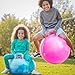 Upper Rider 2 Pcs 20 Inch Hopper Ball for Kids 6-12, Bouncy Balls with Handle for Toddlers, Inflatable Hippity Hop Jumping Balls, Sit On Hopping Toys with Pump for Girls Boys, Blue Pink