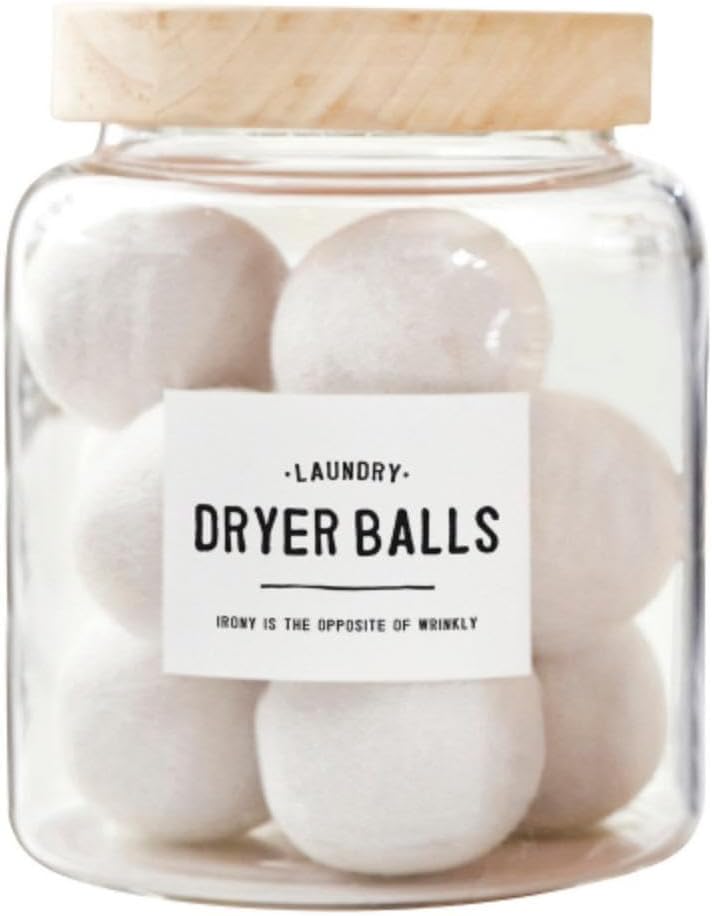 Santa Barbara Design Studio Glass Canister for Laundry Room Clear Storage Jar, Extra Large, Dryer Balls