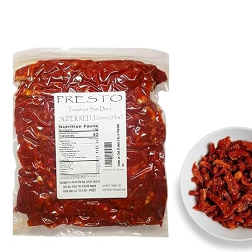 Tomatoes Sun-Dried, SUPER RED Julienne cut, Ready to Eat Vegetables | Produced from fresh field-grown tomatoes, cut into Julienne size cut
