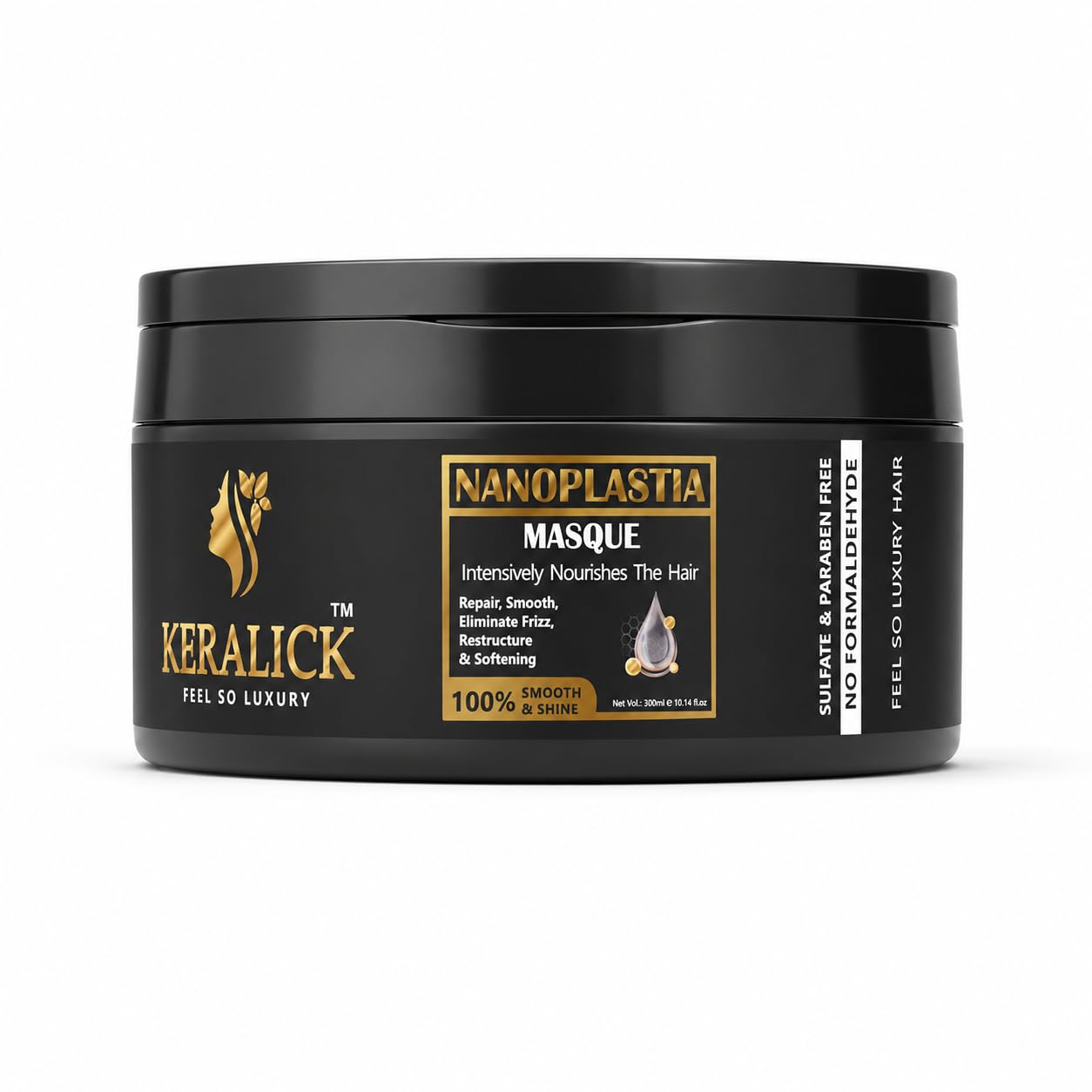 Keralick Nano Plastia Hair Mask 300ml | hair conditioning mask for dry, curly, damaged hair, hair growth conditioner for women Intensively Nourishes the | Straighter, Shinier - Nourishes Dry & Controls Frizz |-image-17