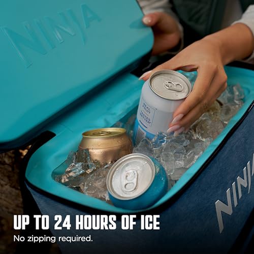 Image of Ninja FrostVault Go Can Soft Cooler, 24 /36 Can, Leak Proof, Built-In Cup Holder, 2 Ice Packs & Dry Storage Drawer, Polyester Insulation, Hiking, Camping, Picnic