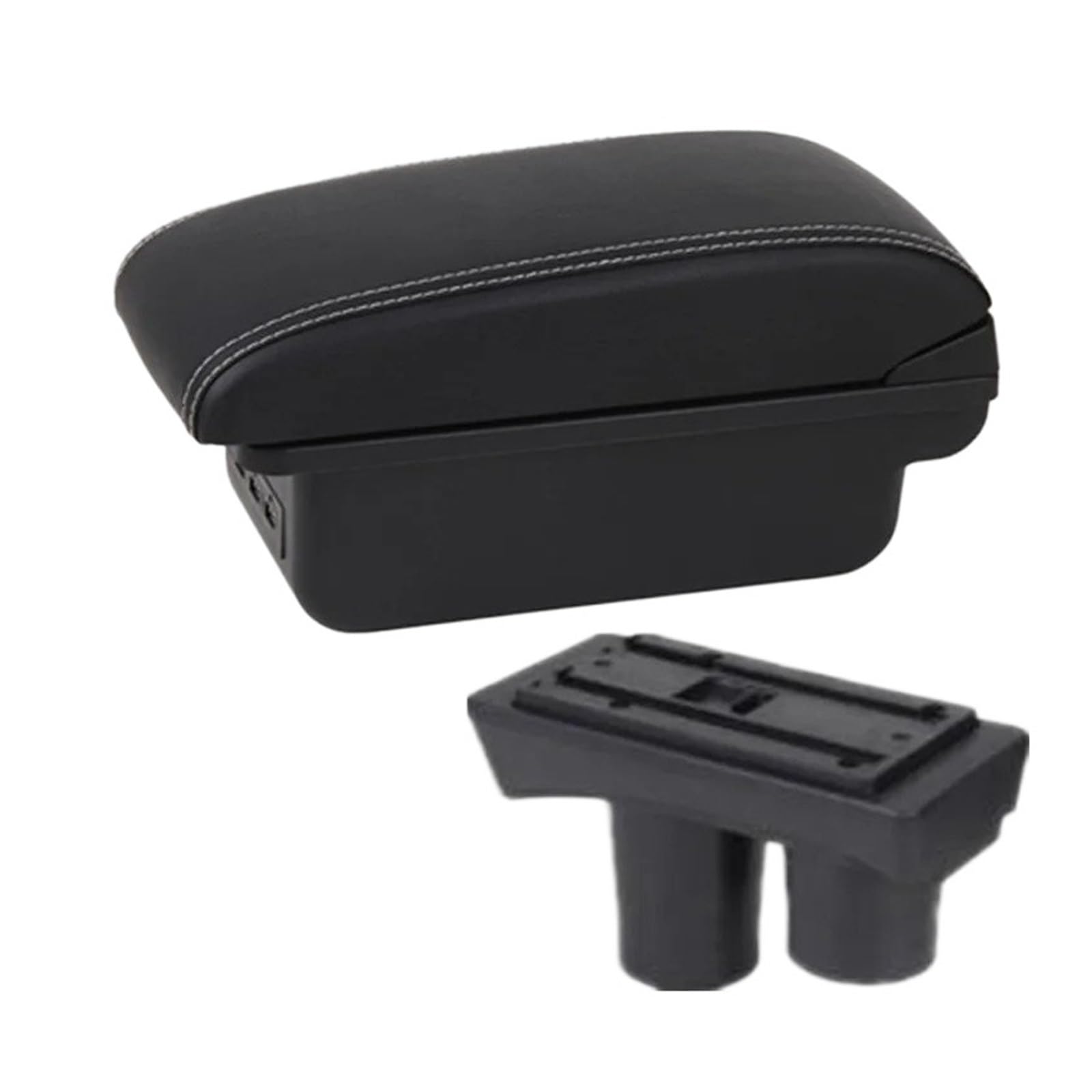 Umdjju B3 White Line 3Usb For Citroen For C2 For C3 Car Armrest Box Center Storage Interior Dedicated Retrofit Part Accessories Car Centre Console Armrest Box(B3 White Line 3Usb)