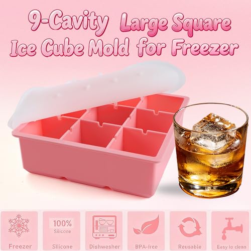 Bandeja grande de cubitos de hielo para whisky, silicona miniatura 4
