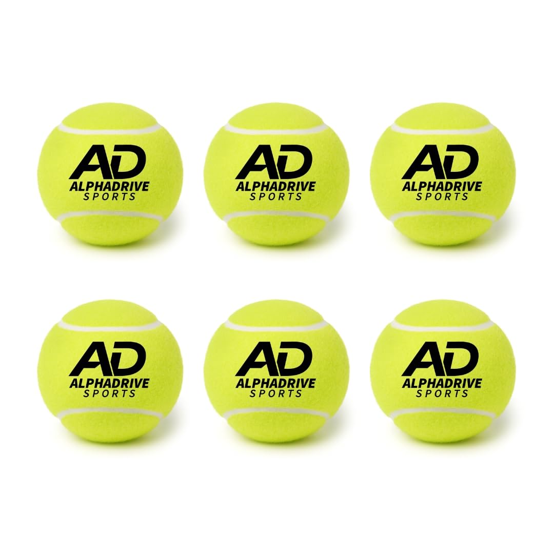AlphaDrive Sports Heavy Cricket Tennis Balls – Pack of 6 | Heavy-Weight Training Balls for Power Hitting & Hard-Surface Play | Durable High-Bounce Practice Balls (Yellow (Heavy), Super (Pack of 6))