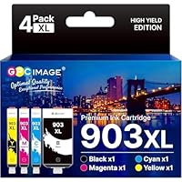 903XL Multipack für HP 903 Druckerpatronen für HP 903 XL Kompatibel mit Officejet 6950 Druckerpatronen Officejet Pro 6970 6960 6974 (‎‎‎‎‎‎‎Schwarz Cyan Magenta Gelb, 4er-Pack)