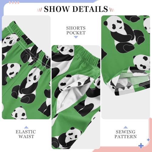 ZZXXB Panda Walking Boys Long Pants Soft Trousers Elastic Waist Kids Lounge Bottoms with Pockets S-XL4