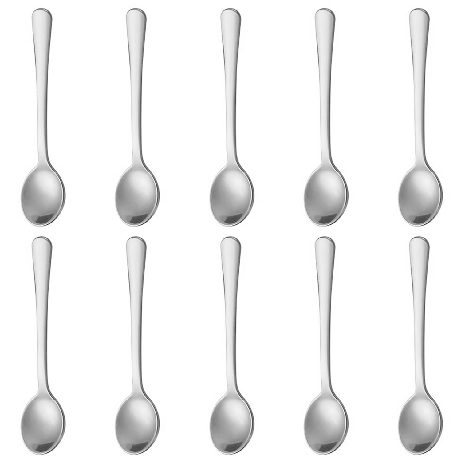Nidhfg Silver 10 Small Spoons, Mini Mixing Tools, Coffee Dessert Accessories, Kitchen Bar Supplies, Exquisite Table Furnishings.