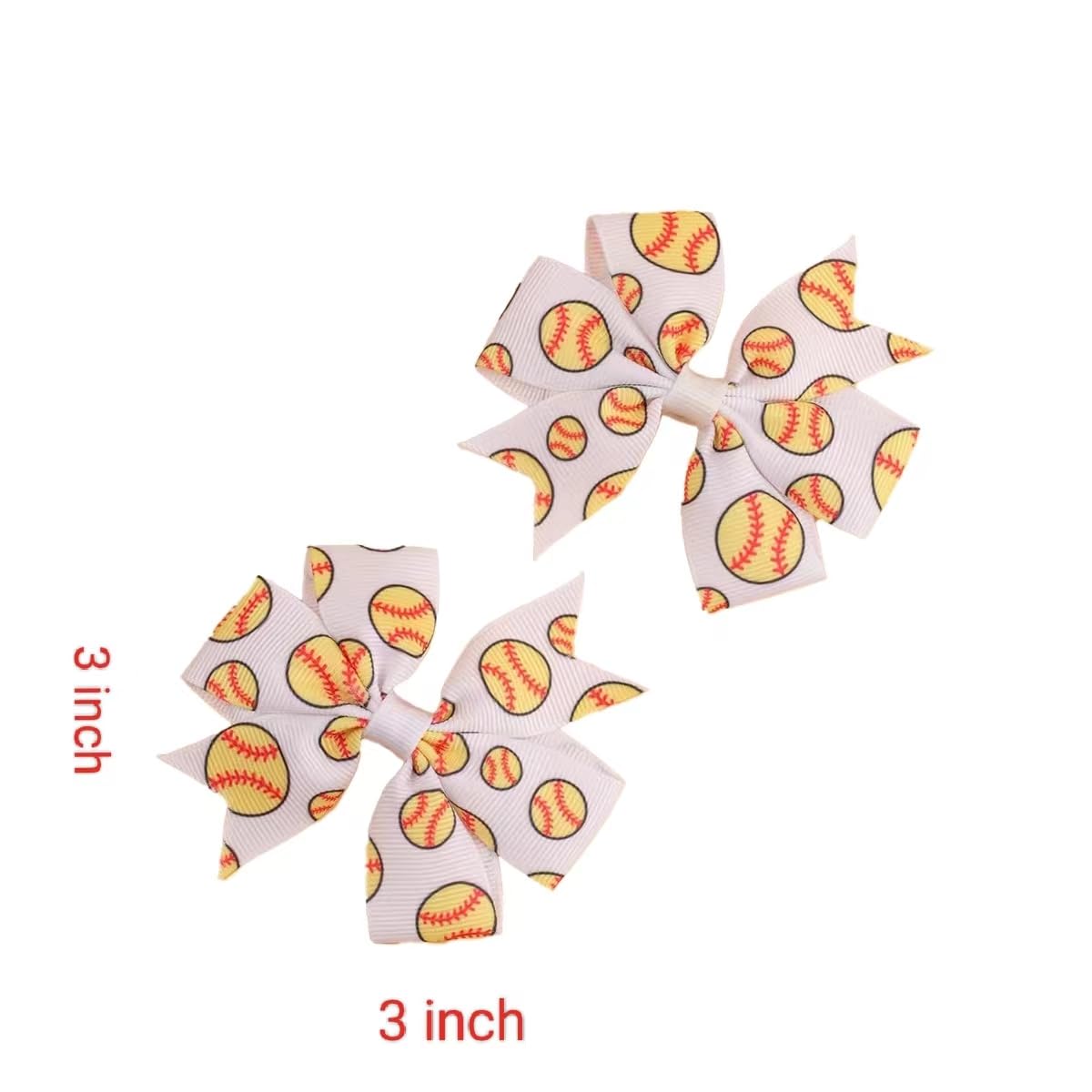 3Inch Hair Bows for Baby Girls?Back to School Pinwheel Bows Grosgrain Ribbon Toddler Bows Clips Hair Barrettes Accessories for Girls (2PCS Ball Hair Bows) (soccer)