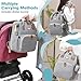 JSTPRO Diaper Bag Backpack, Large Waterproof Lightweight Diaper Bag with Changing Station, Insulated Pockets, USB Port & Stroller Straps, Travel Baby Bag for Mom and Dad, Baby Shower Gifts (Grey)