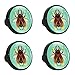 Confezione Da 4 Manopole Per Cassetti Scarabeo Dei Cartoni Animati Manopole Per Armadietto Fatte A Mano In Cristallo Di Cristallo Maniglie Uniche Per Armadio 33x25 mm