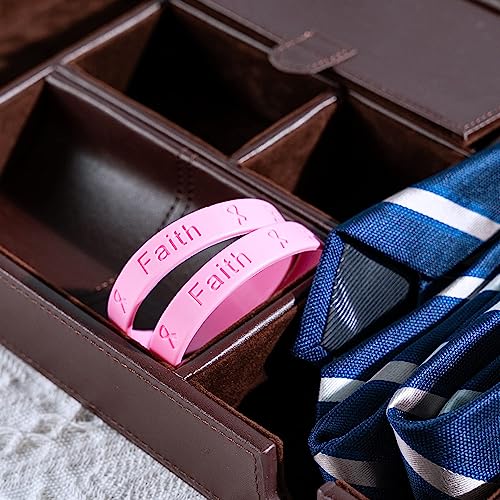 Breast Cancer Awareness Pink Silicone Bracelets - Ribbon Design for Women Survivors - Fundraising, Charity, Walks3