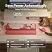 Wireless Keyboard and Mouse Combo, Typewriter Keyboard with Magnetic Wrist Rest, Full-Size Retro Round Keycaps, Smart-Sleep, 2.4GHz Stable Connection for Mac/Windows/PC, Trueque(Blush Pink)