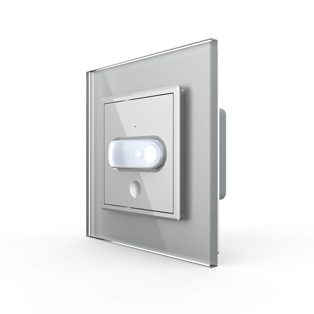 LIVOLO Sensor de movimiento con sensor táctil marco de cristal VL-C7-01RG-15 gris automático sensor temporizador