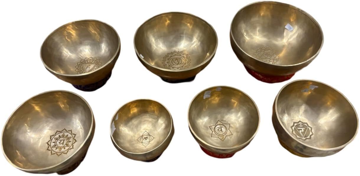 CDEFGAB Klangschalen Set 7 - Komplettes Heilset - Chakra Energieschalen Tibetische Klangschalen Set