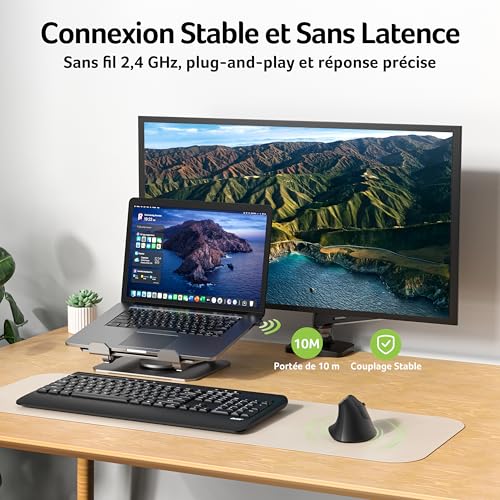 Souris ergonomique sans fil Acer rechargeable verticale 6 boutons - 5