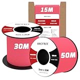 Brotree 2mm Paracord 3 Hebras 15M 100% Nylon Cuerda de Paracaídas para Al Aire Libre, Artesanía, Bricolaje - 90kg Carga de Rotura (Rosa Neón)