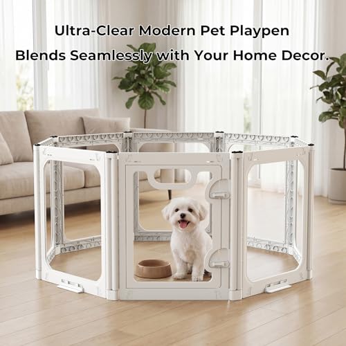 Acrylic Dog Playpen Indoor Dog Play Pen Indoors, 24" H Clear Puppy Playpen — view 6