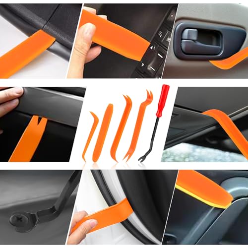 Image of Car Retainer Clips & Fasteners Kit - 32 Universal Sizes Nylon Bumper, Fender Rivets, Door Panel Clips, and Plastic Rivets with 10 Cable Ties and Removal Tool for Toyota, Ford (1240pcs)