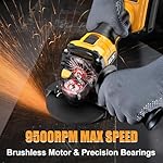Cordless Angle Grinder Compatible with DEWALT 20V MAX Battery, 4-1/2 Inch Power Grinder Tool, 9500RPM Electric Angle Grinder with Handle, TOOL ONLY - Image 3