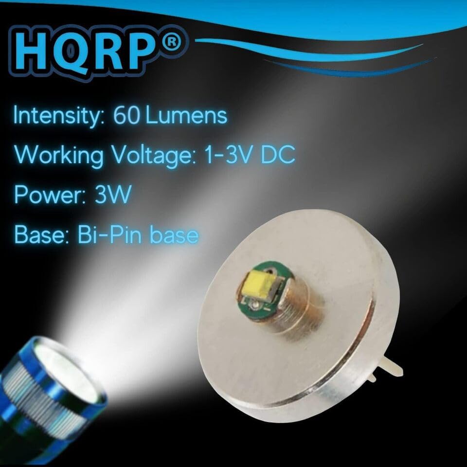 Miniatura 2 de HQRP Paquete de 2 bombillas LED mejoradas de 3 W 60 lúmenes, módulo LED bi-pin compatible con mini Mag-Lite y luz solitaria LM2A001 de repuesto
