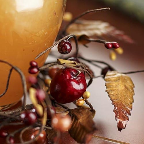 Miniatura 2 de Anillo de vela Berry & Crab Apple-(6 piezas) envuelto a mano con mezcla de frutos artificiales de colores y mini anillo de vela de manzana de