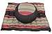 Handelsturm Set de méditation: Zafu + Zabuton (Motif thaïlandais Rouge-Noir), taie en Coton Naturel, Rembourrage 100% kapok, Ferme et Stable, idéal pour la Pratique de Yoga