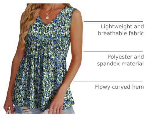 Image of OFEEFAN Womens Tank Tops 2025 Flowy Peplum Tops for Women Dressy Sleeveless V Neck Babydoll Tank Tops