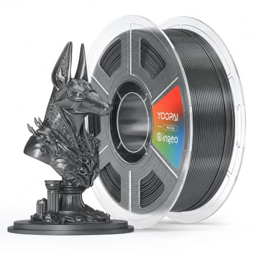 Image of PLA Silk Filament 1.75mm, Grey, 1kg (2.2lbs) 3D Printer PLA Filament, ±0.02mm Dimensional Accuracy