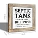 Bathroom Decor Sign, Septic Tank Only Flush Toilet Paper Wood Box Sign Tabletop Decor, Farmhouse Bathroom Signs, Decoration for Toilet Restroom, Funny Restroom Signs 5.9×5.9 inch