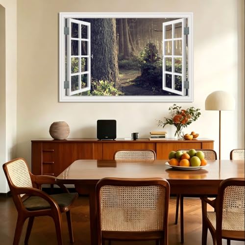 Cuadro lienzo efecto ventana de montañas para una decoración moderna del salón de 20x30cm 2