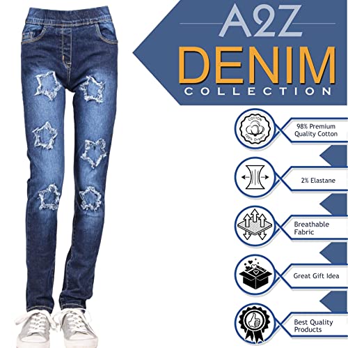Girls Denim Jeans Comfort Stretchy Jeggings Bell Bottom Ripped Flared Pants Trendy Fashion Jeans Age 5-13 Years4