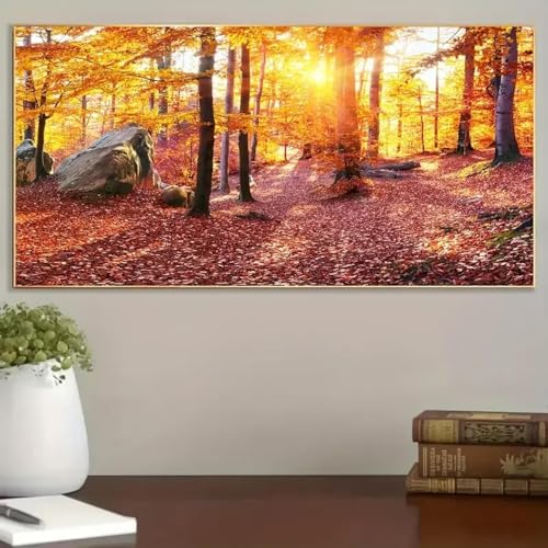 Toile forêt d'automne romantique pour transformer l'ambiance du salon