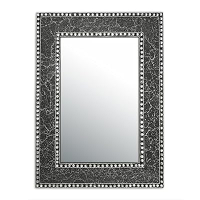 DecorShore 24" x 18" Crackled Glass Jewel Tone Mosaic Wall Mirror, Framed Rectangular Decorative Vanity Mirror, Accent Mirror, Gemstone Look (Black Onyx) 51SHqd3yGAL. SS400