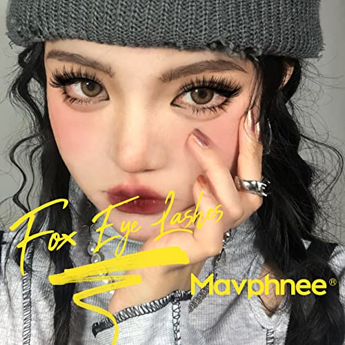 False Lashes Fox Eye Fluffy Eyelashes Natural Look D Curl Full Volume Fake Eyelashes 20Mm Wispy Faux Mink Lashes Pack 7 Pairs #TOP1