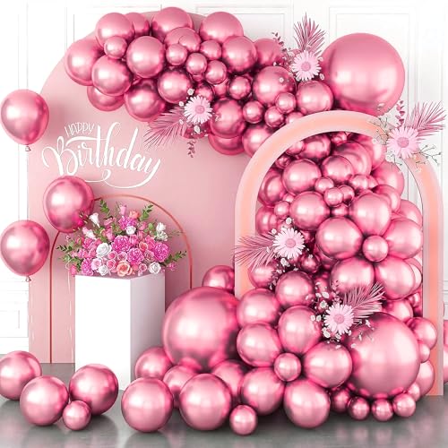 Image of Party Propz Dark Pink Balloons For Decoration - Pack Of 25 Pcs Pink Balloons for Birthday | Balloons For Decoration | Pink Balloon Decorations Set (Latex)