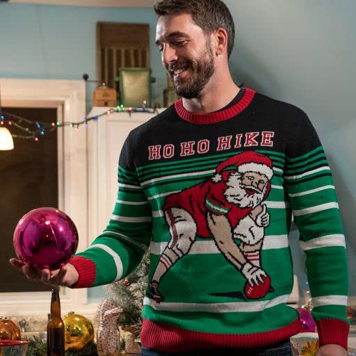 Mens Sports Golf Sports Ugly Christmas Sweater for Holiday Fun Design, Snug Fit Breathable Crewneck3