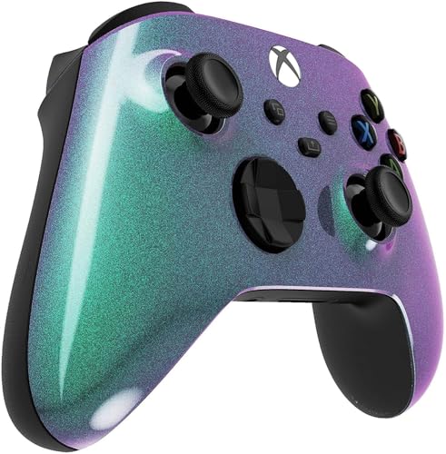 Image of Custom Controllerzz Wireless Controller for Microsoft Xbox Series X /S & Xbox One - Custom Soft Touch Feel - Custom Xbox Series X /S Controller (X /S Green & Purple Chameleon)