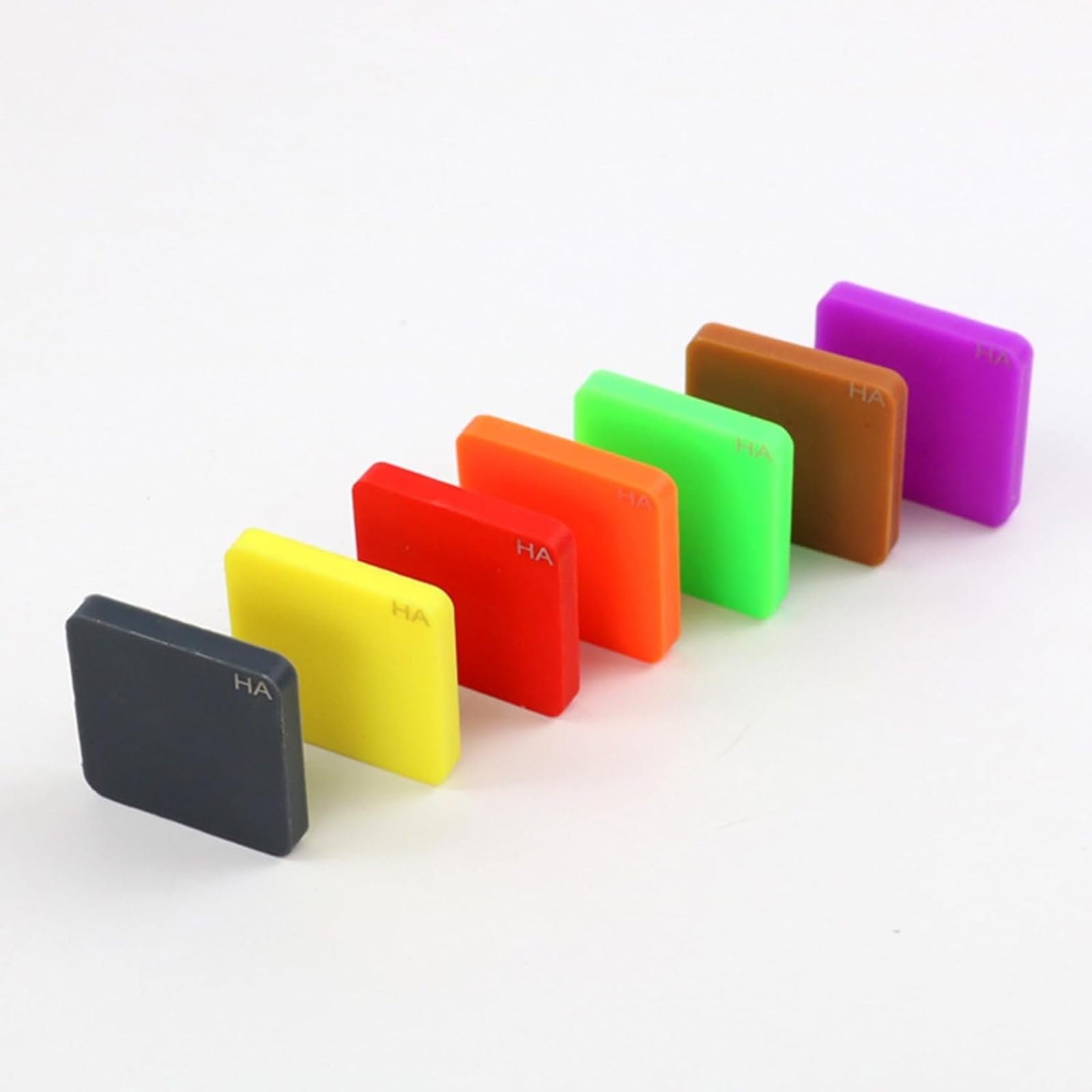 Blocchetto per Test di Durezza Shore Tipo A, Kit 7 Blocchetti 50x50x8 mm