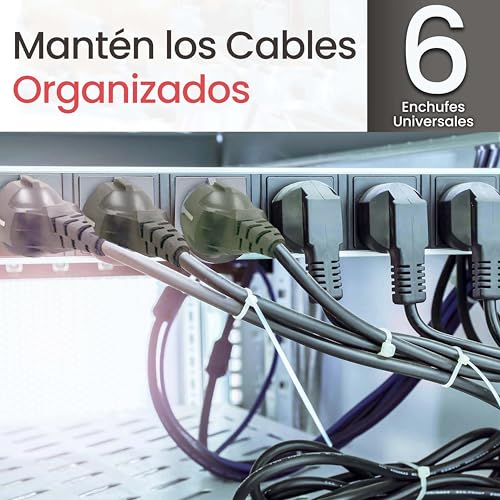 PDU protector contra sobretensiones 6 salidas cable extension rack 4