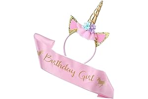 Magical Unicorn Celebration Set: Headband and Sash for Birthdays