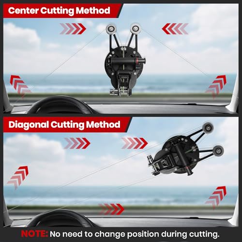 Auto Windshield Removal Tool Kit with Dual Cutting Locking Function, High-efficiency Auto Glass Removal Tools Include Cutting Wire, Glass Cutter, & T-Shaped Threading Tool for Cars, Trucks, & SUVs by konzition - Image 3